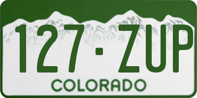CO license plate 127ZUP