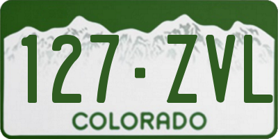 CO license plate 127ZVL
