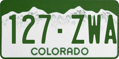 CO license plate 127ZWA