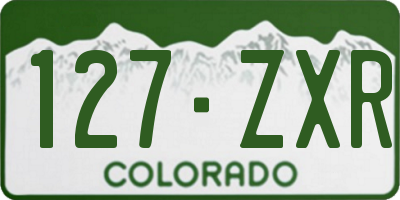 CO license plate 127ZXR