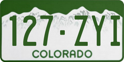 CO license plate 127ZYI