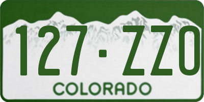 CO license plate 127ZZO