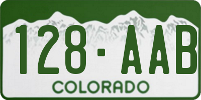 CO license plate 128AAB
