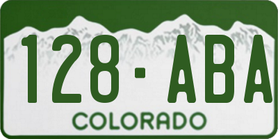CO license plate 128ABA