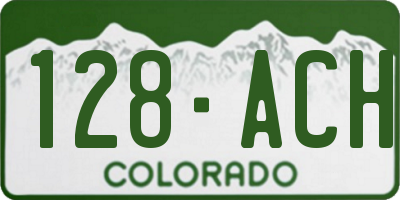 CO license plate 128ACH