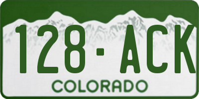 CO license plate 128ACK