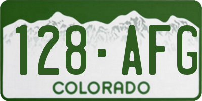 CO license plate 128AFG