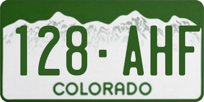 CO license plate 128AHF