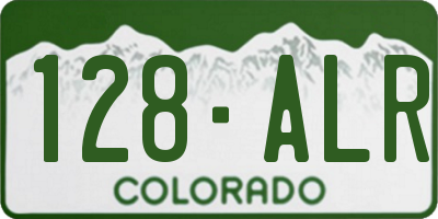 CO license plate 128ALR