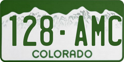 CO license plate 128AMC