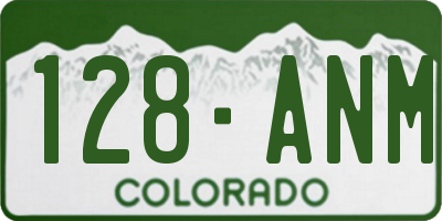 CO license plate 128ANM