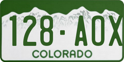 CO license plate 128AOX