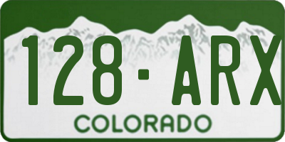 CO license plate 128ARX