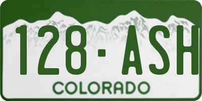 CO license plate 128ASH