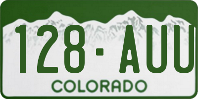 CO license plate 128AUU