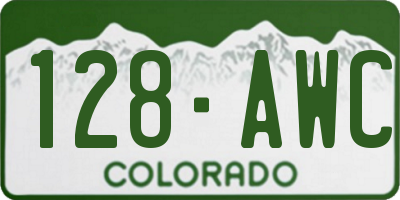 CO license plate 128AWC
