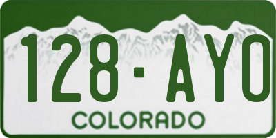 CO license plate 128AYO