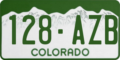 CO license plate 128AZB