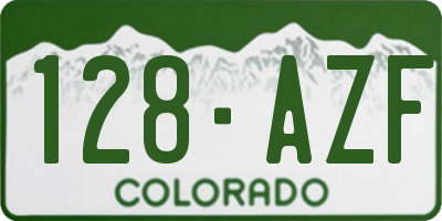 CO license plate 128AZF
