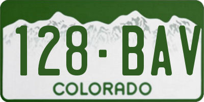 CO license plate 128BAV