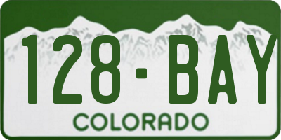 CO license plate 128BAY