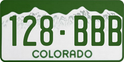 CO license plate 128BBB