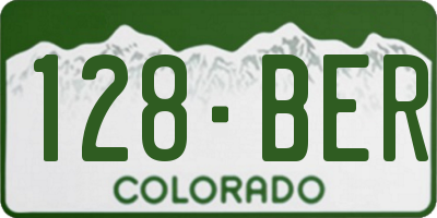 CO license plate 128BER
