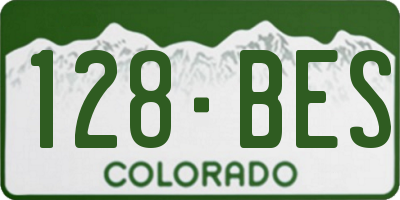 CO license plate 128BES