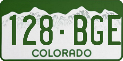 CO license plate 128BGE