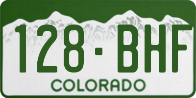 CO license plate 128BHF