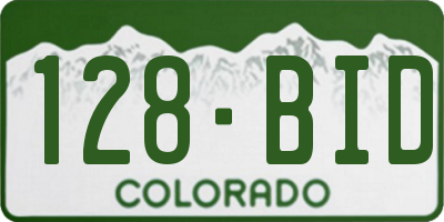 CO license plate 128BID
