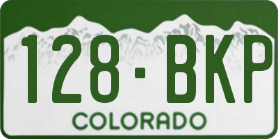 CO license plate 128BKP