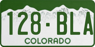 CO license plate 128BLA