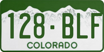 CO license plate 128BLF