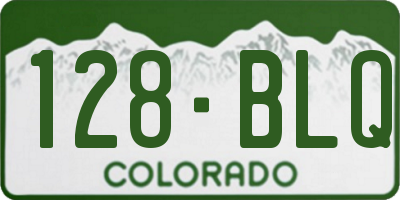 CO license plate 128BLQ