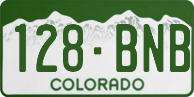CO license plate 128BNB