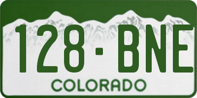 CO license plate 128BNE