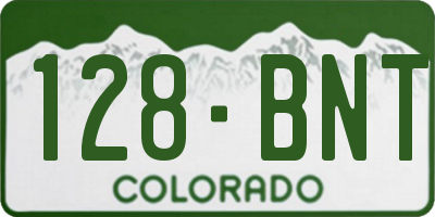 CO license plate 128BNT