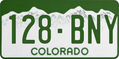 CO license plate 128BNY