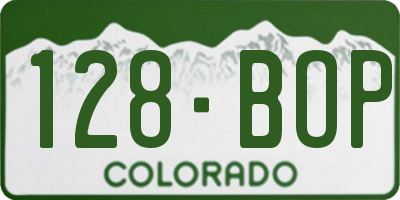 CO license plate 128BOP