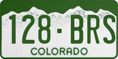 CO license plate 128BRS