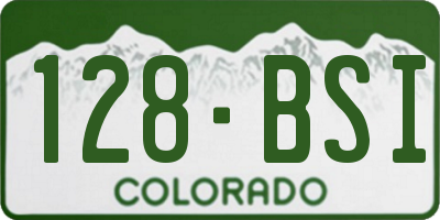 CO license plate 128BSI