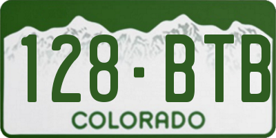 CO license plate 128BTB