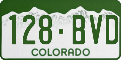 CO license plate 128BVD