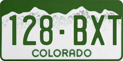CO license plate 128BXT