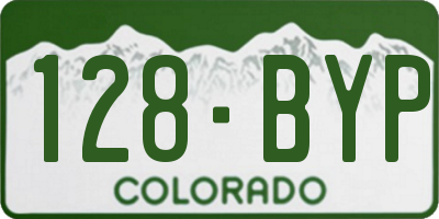 CO license plate 128BYP