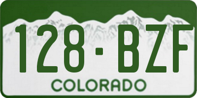 CO license plate 128BZF