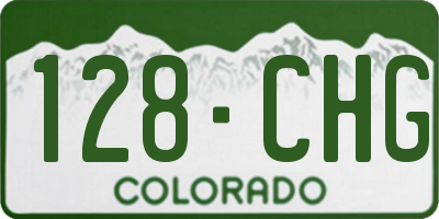 CO license plate 128CHG