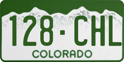 CO license plate 128CHL