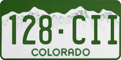 CO license plate 128CII